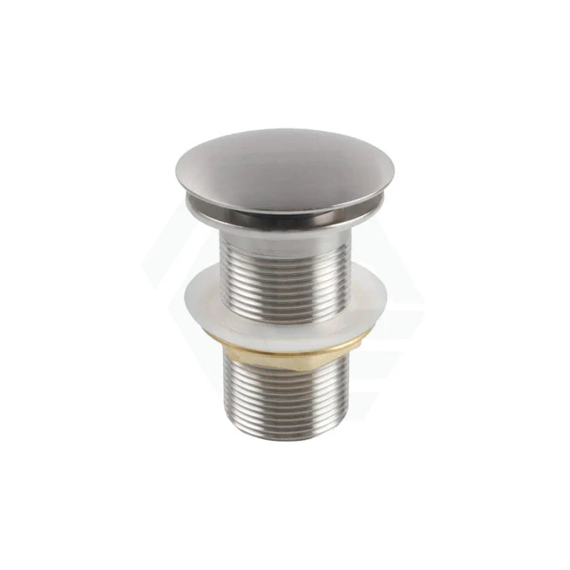 32mm Brass Pop Up Waste Mushroom Top NON Overflow Brushed Nickel