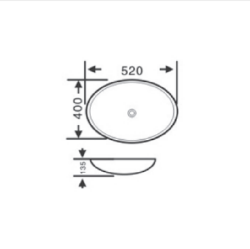Above Counter Basin 520*400*135mm LH-BS45-520GW/MWG/MBM