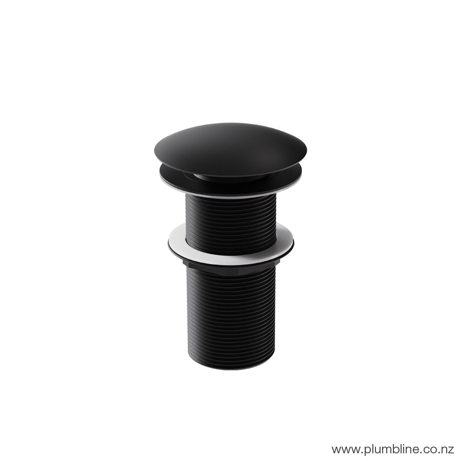 32mm Brass Pop Up Waste Mushroom Top Non-Overflow Matte Black