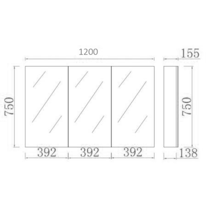 PVC Shaving Cabinet – Moisture-Resistant Bathroom Storage 600–1500mm