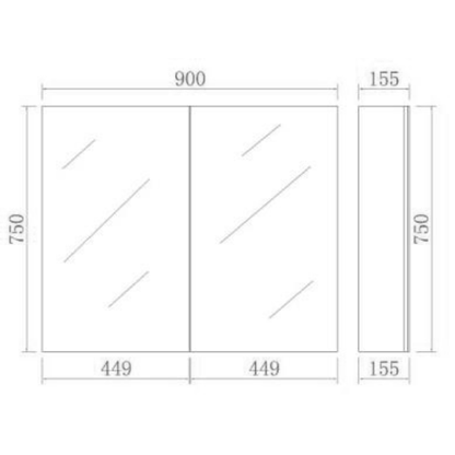 PVC Shaving Cabinet – Moisture-Resistant Bathroom Storage 600–1500mm