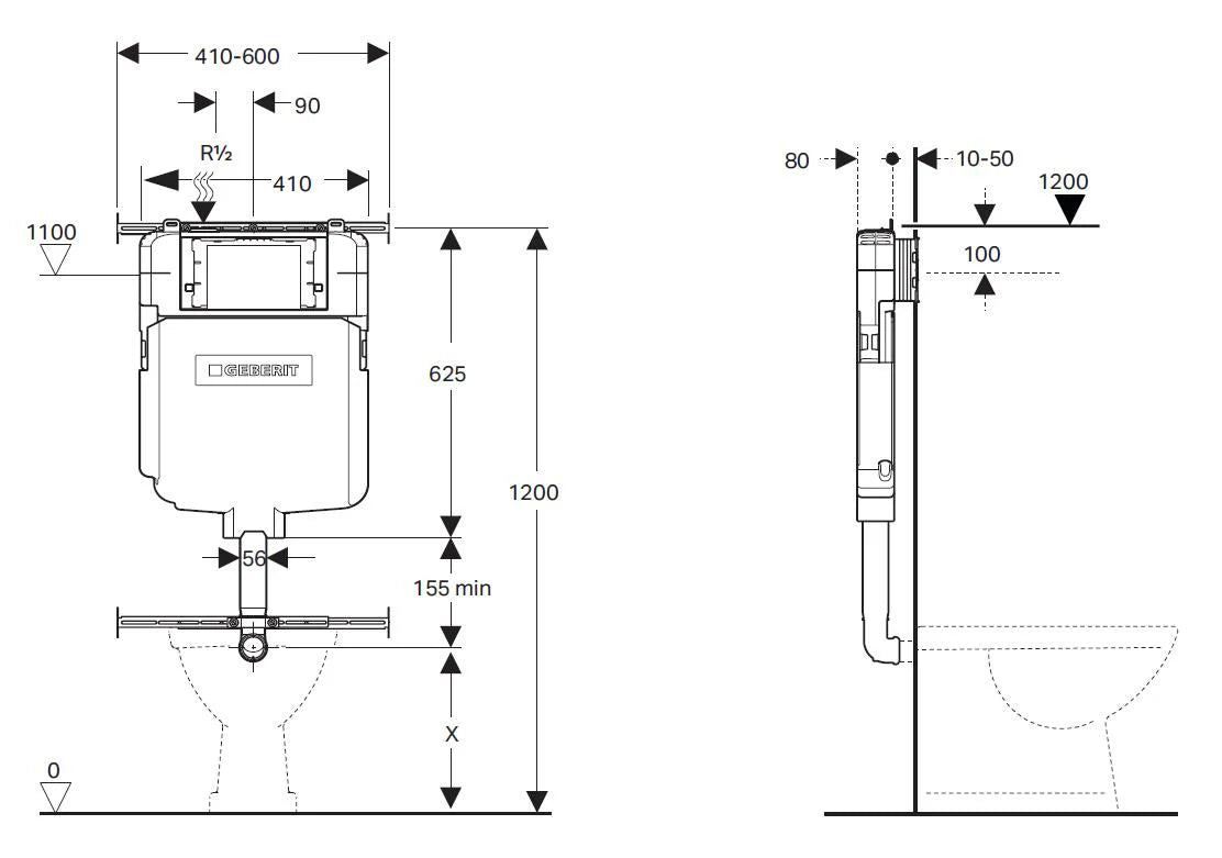 Evida Care Tornado Wall-Mounted  Toilet 800*360*430mm