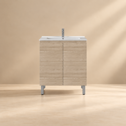 Slim Freestanding Vanity with Legs 750*360*860mm(Double-Door)
