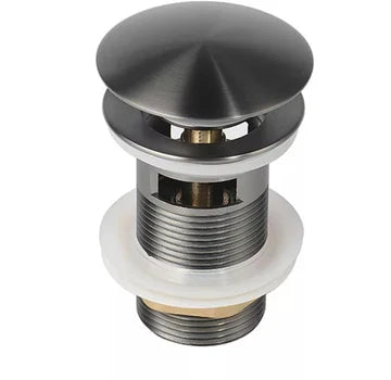 32mm Brass Pop Up Waste Mushroom Top Overflow Gun Metal